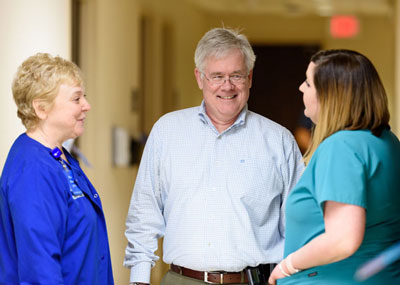 Lora Morrison, RN, with Dr. McLarney and and Hillary Glenn.